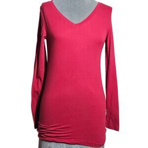 Red Long Sleeve Cotton Blend Tee Size Medium